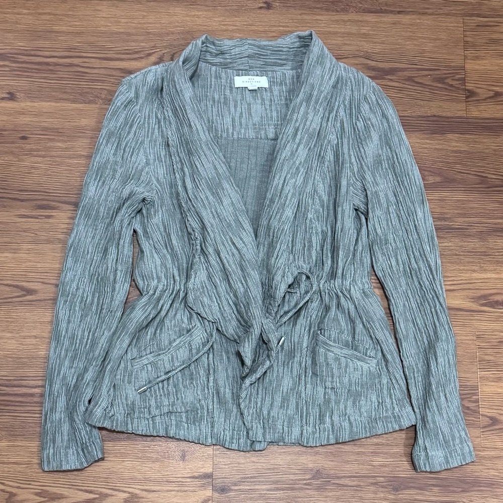 New Directions Tie Front Cardigan Blazer
